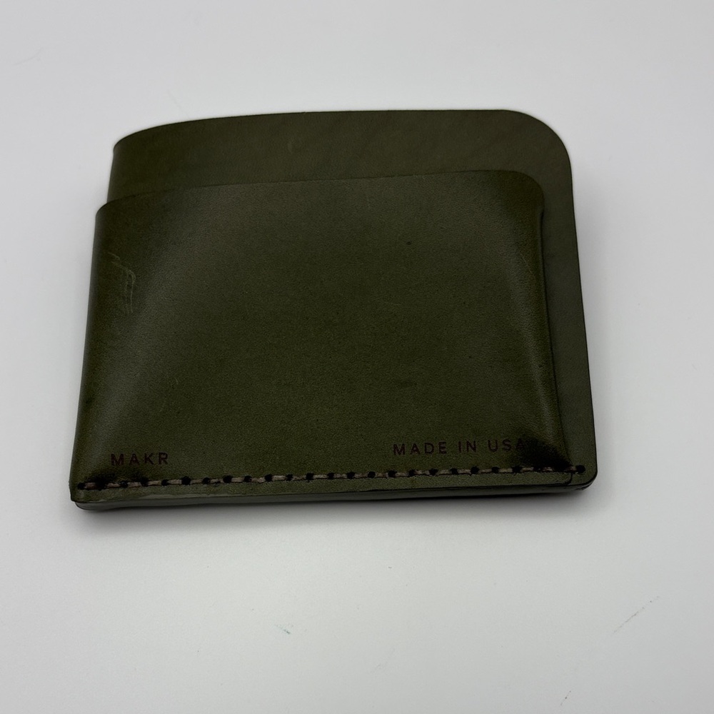 Makr Olive Green Leather Card Holder